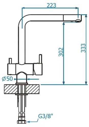 ALVEUS 1139808 - Drezová batéria AGUILA 33,3 cm granit/čierna