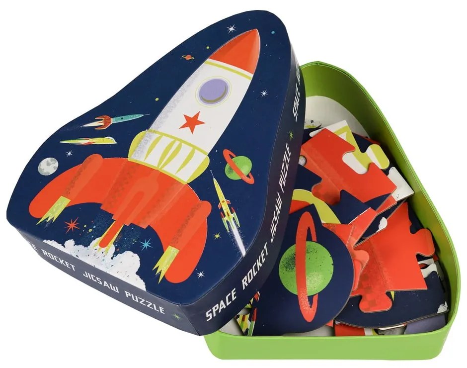 Puzzle (počet dielikov 18) Space Age rocket – Rex London