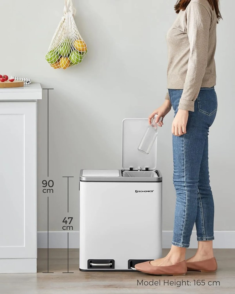 Odpadkový kôš na triedený odpad Kôš 30 l biely
