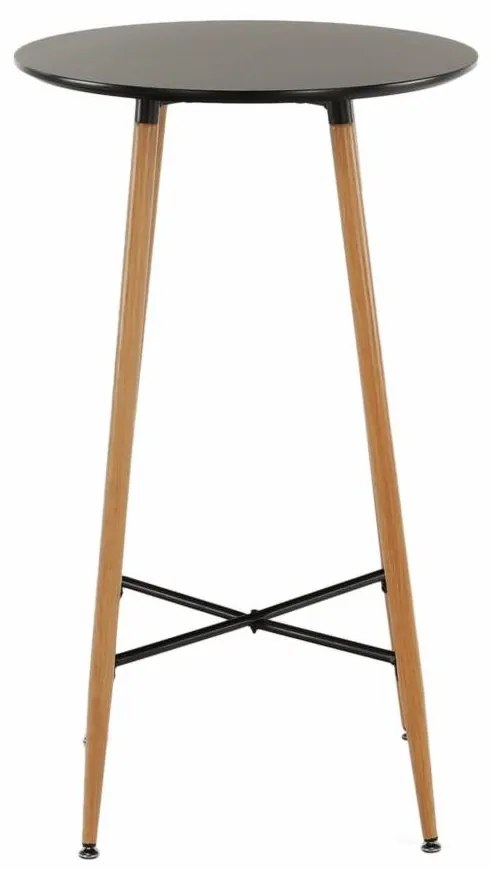 Tempo Kondela Barový stôl, čierna/dub, priemer 60 cm, IMAM