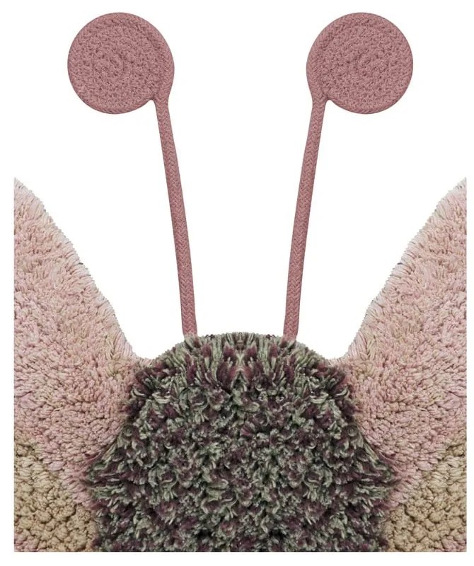 Svetloružovo-béžový prateľný ručne tkaný bavlnený detský koberec 90x120 cm Baby Butterfly – Lorena Canals