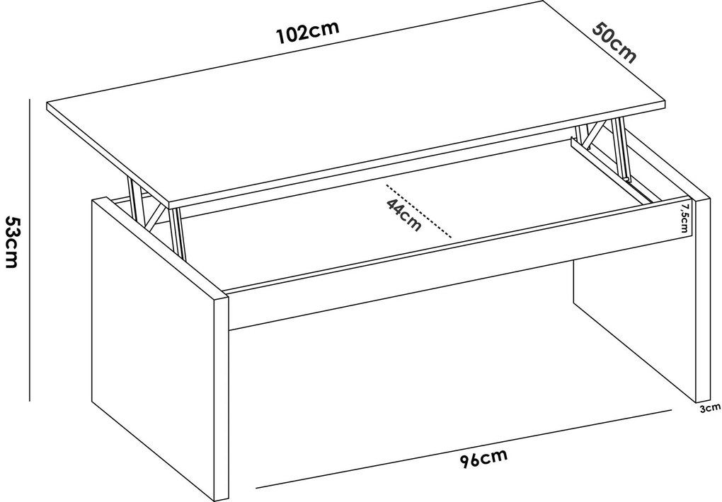 Konferenčný stolík rozkladací Side white