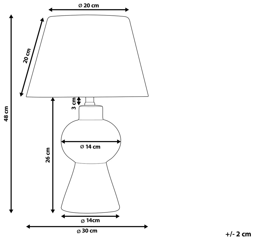 Keramická stolná lampa sivá FABILOS Beliani