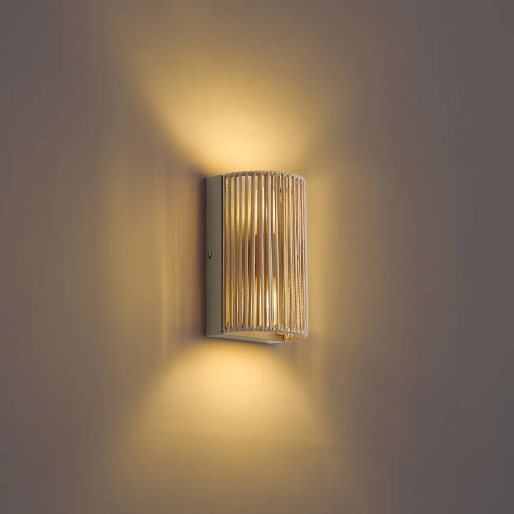 Japandi nástenná lampa béžová IP44 - Jayla