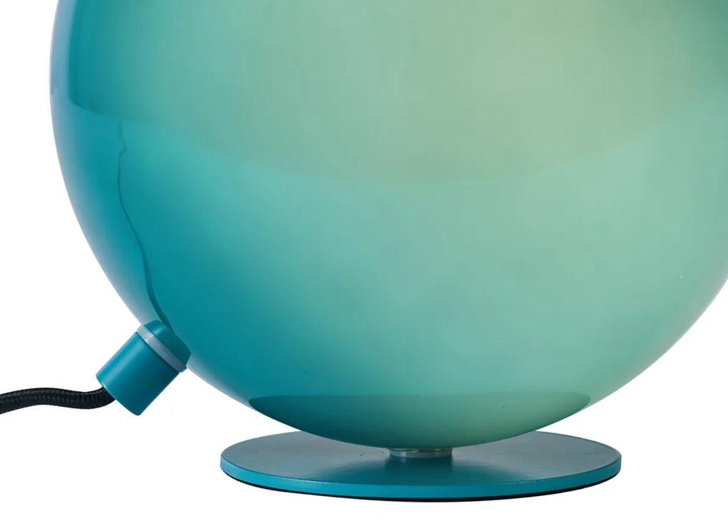 Retro stolná lampa modrá so sklom - Mabel