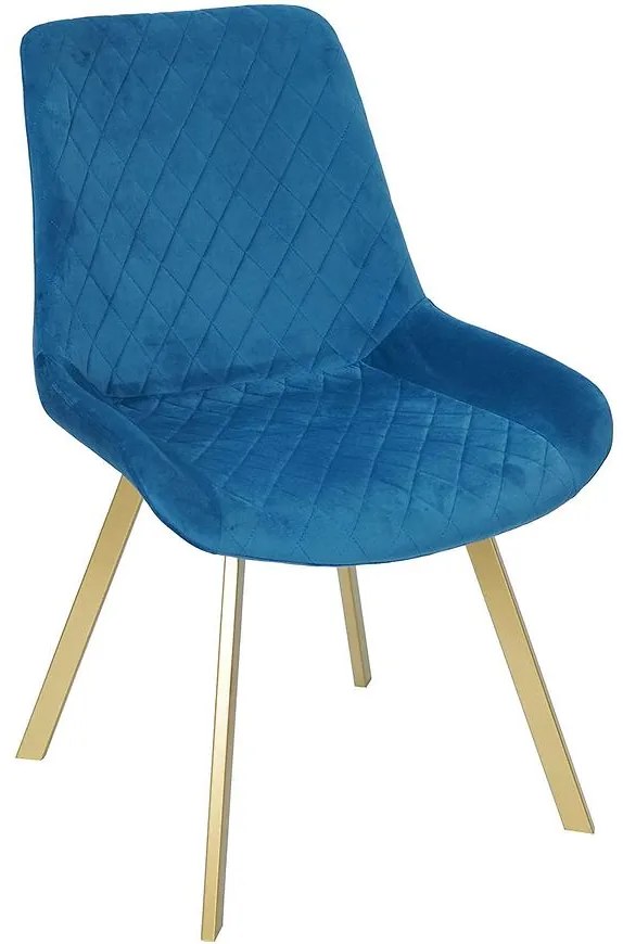 Stolička Kansas Modrá/nohy Zlatý
