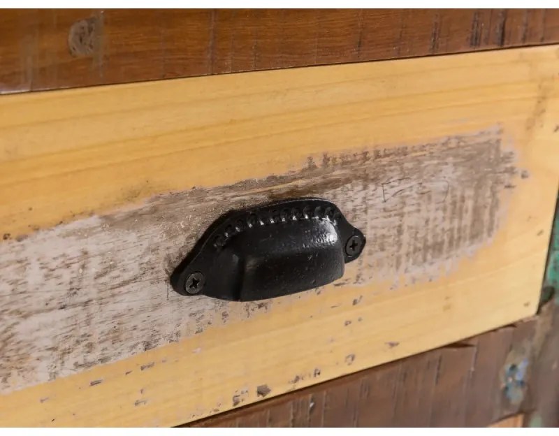 furniture-nabytek.cz - Masívna komoda Wakefield z recyklovaného dreva, lakovaná, viacfarebná – 182×45×90 cm