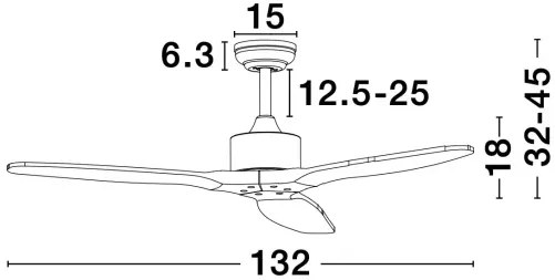 Stropný ventilátor Vento s diaľkovým ovládaním