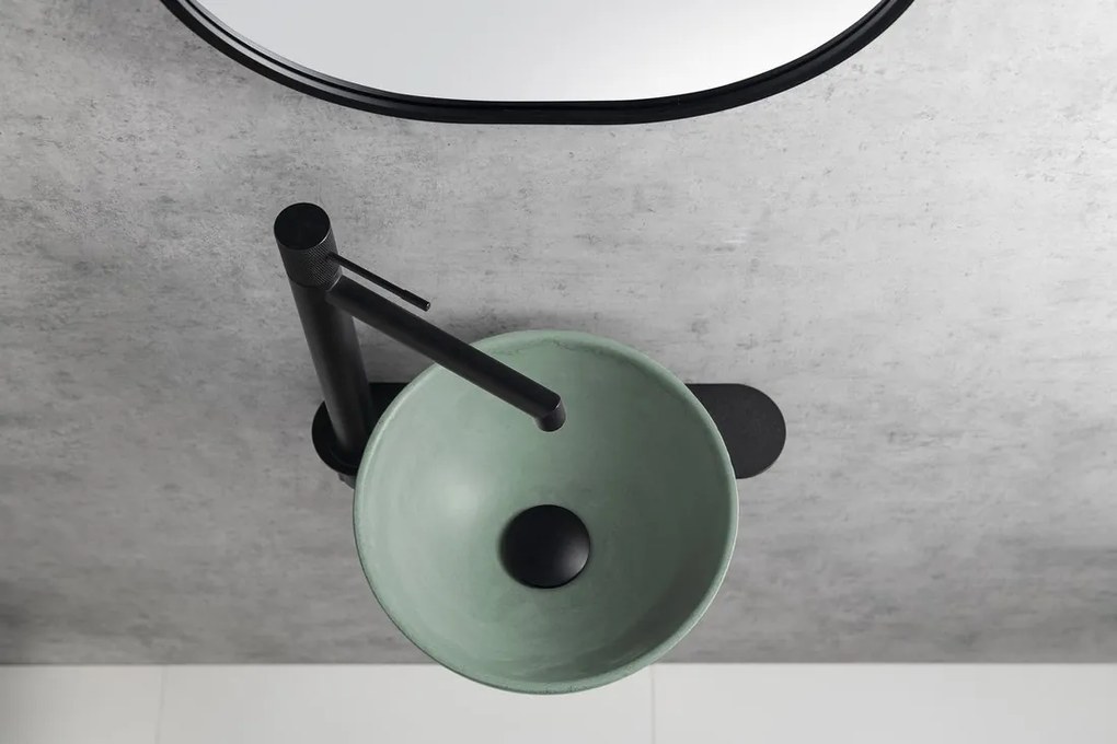 Sapho Sapho, MINOR betónové umývadlo na dosku, priemer 26cm, zelená matná, MR26023