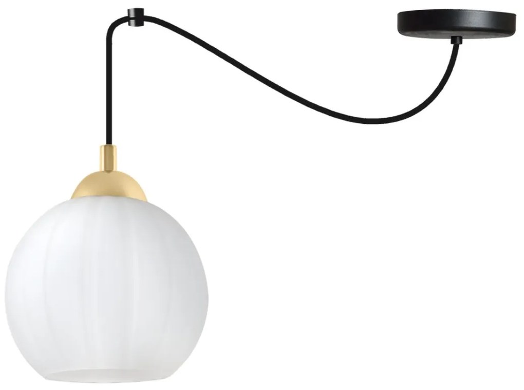 Závesné svietidlo Costa Spider, 1x biele sklenené tienidlo, b/g