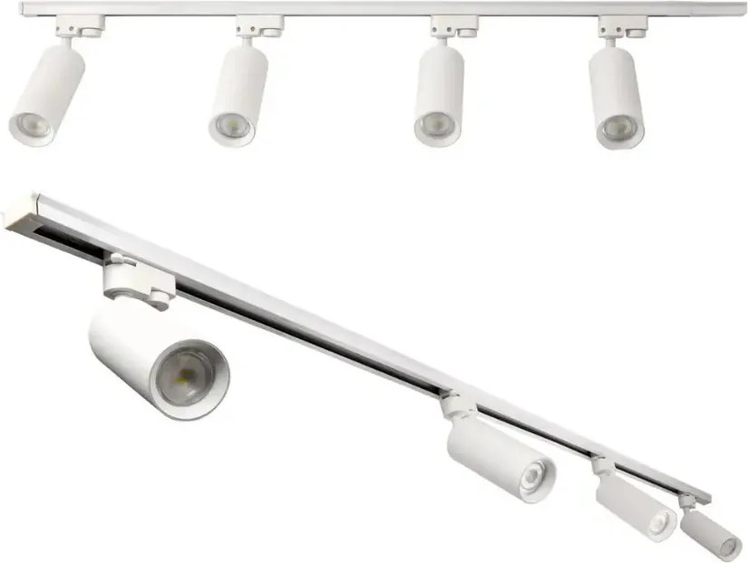 LED koľajnica 2m + 4x GU10 bodové žiarovky - sada