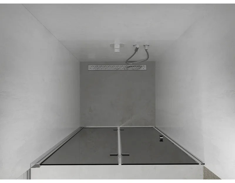 Mexen Lima, skladacie sprchové dvere do otvoru 100 x 190 cm, 6mm šedé sklo, chrómový profil, 856-100-000-01-40