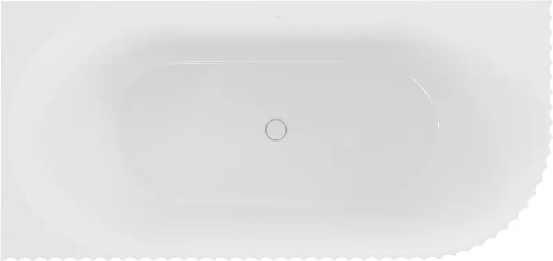 Mexen Gia, voľne stojaca rohová vaňa, drážkovaná, ľavá, 170 x 80 cm, biela lesklá, biely prepad, 52701708000L-20