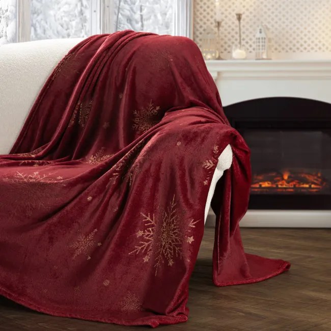 Deka CHRISTMAS 27 bordová / zlatá