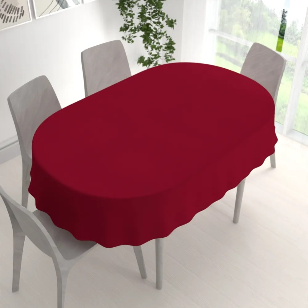 Biante Dekoračný oválny obrus BKU-106 Vínový 120x140 cm