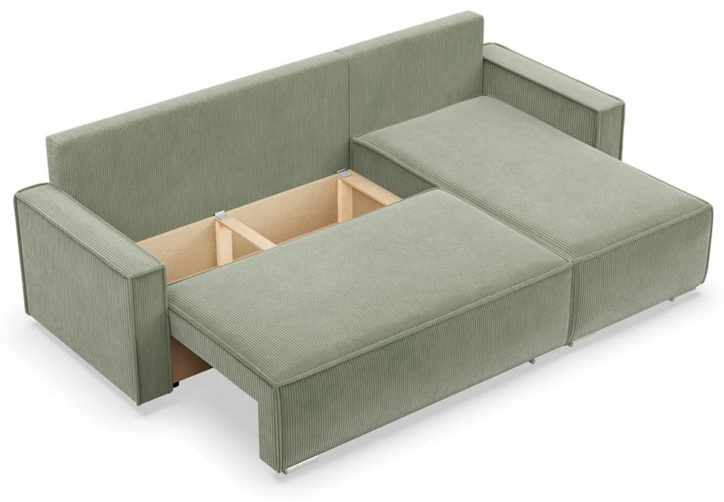 Rohová rozkladacia sedacia súprava LUCCA Zelená I