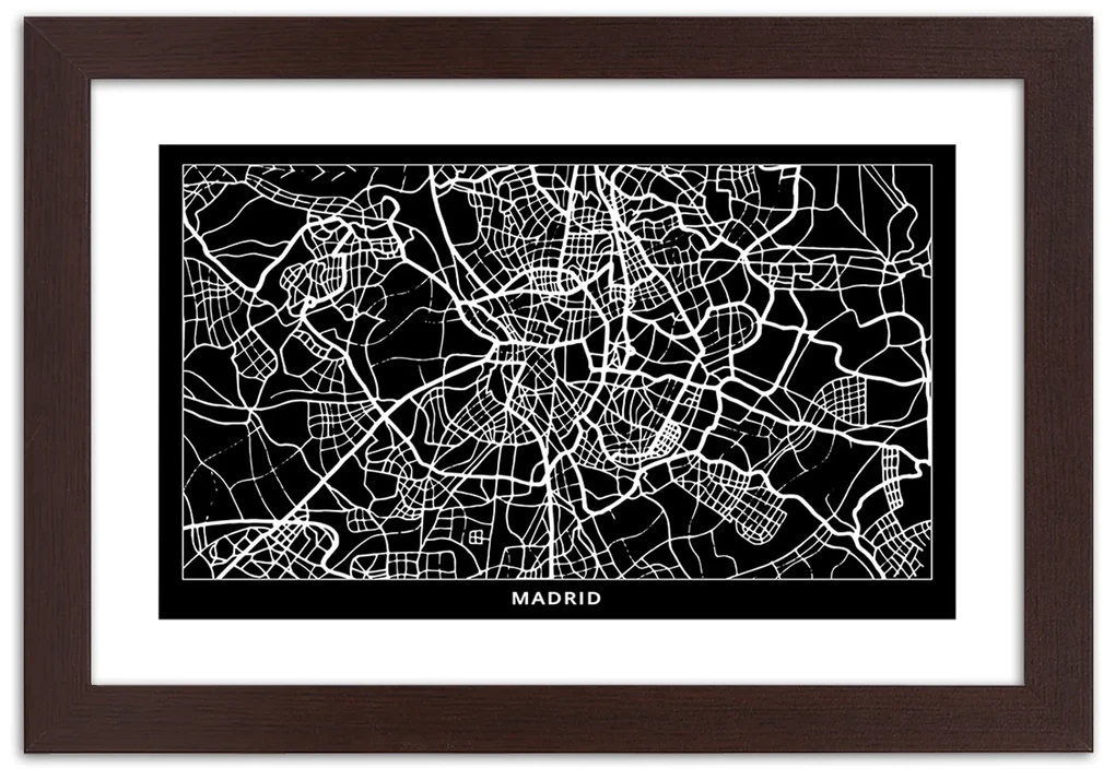 Gario Plagát City plan Madrid Farba rámu: Bez rámu, Rozmery: 30 x 20 cm
