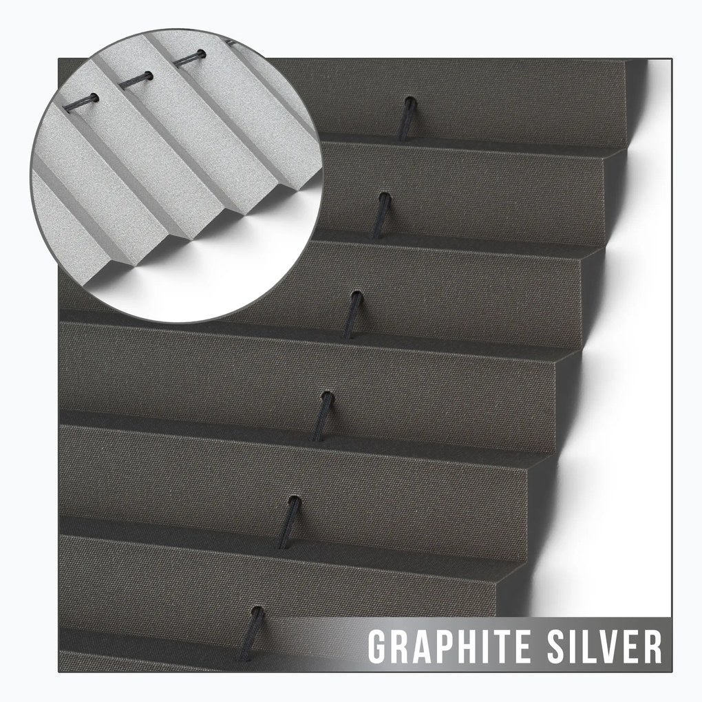 Dekodum Neinvazívna termoizolačná plisovaná roleta graphite silver Šířka (cm): 80