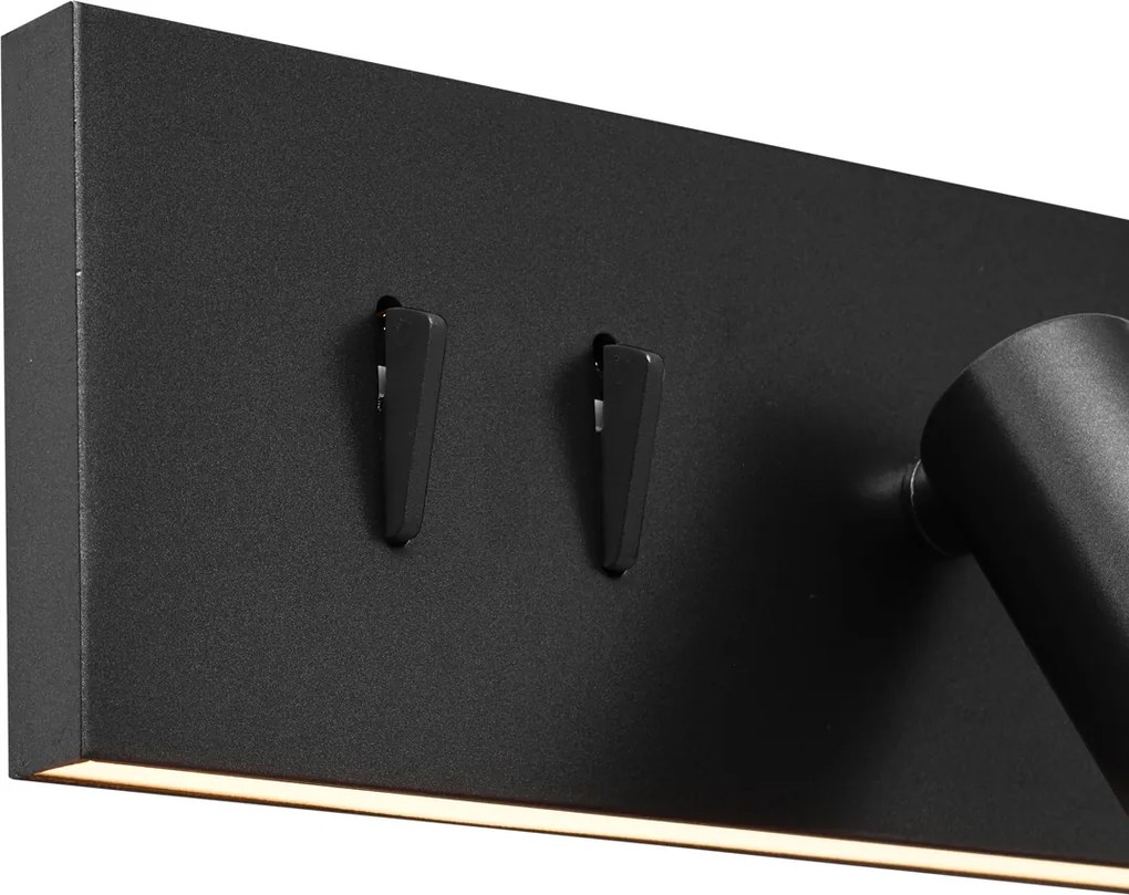 Sada 2 moderných nástenných svietidiel čierna nastaviteľná s USB-C vr. LED - Modric