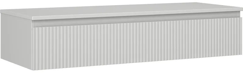 Mexen Rivel, kúpeľňová skrinka 120 cm s pracovnou doskou, 1 zásuvka, drážkovaná, matná sivá, 91A20-12023-1-BFC62