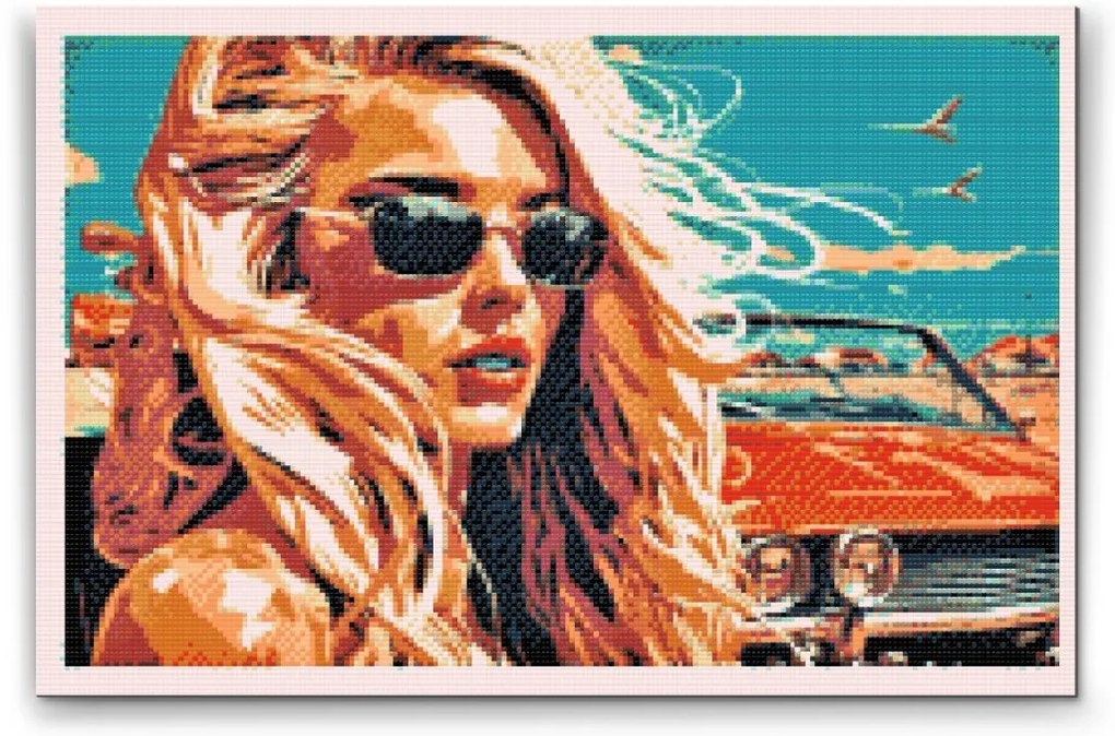 Gario Diamantové maľovanie Zmyselná blondína Rozmery: 60 x 40 cm, Rámovanie: Iba zrolované plátno, Diamanty: Štvorcové