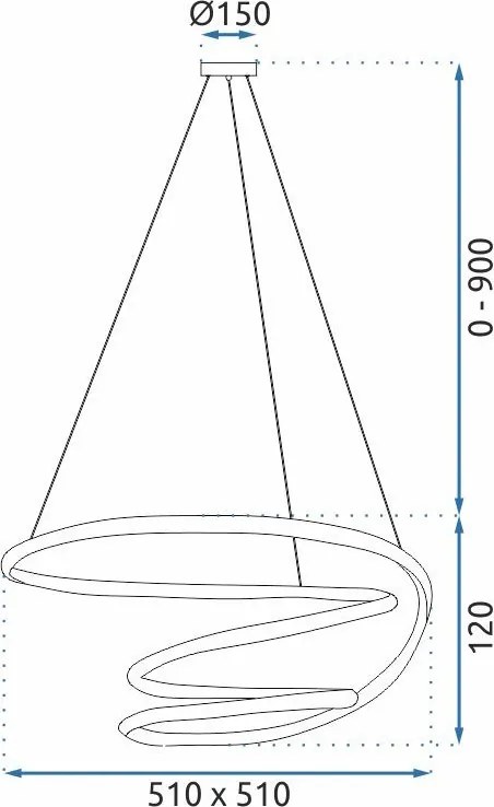 Toolight Toolight, LED stropné svietidlo 51cm, 72W, 4000K, G080-1CP, zlatá matná, OSW-09739