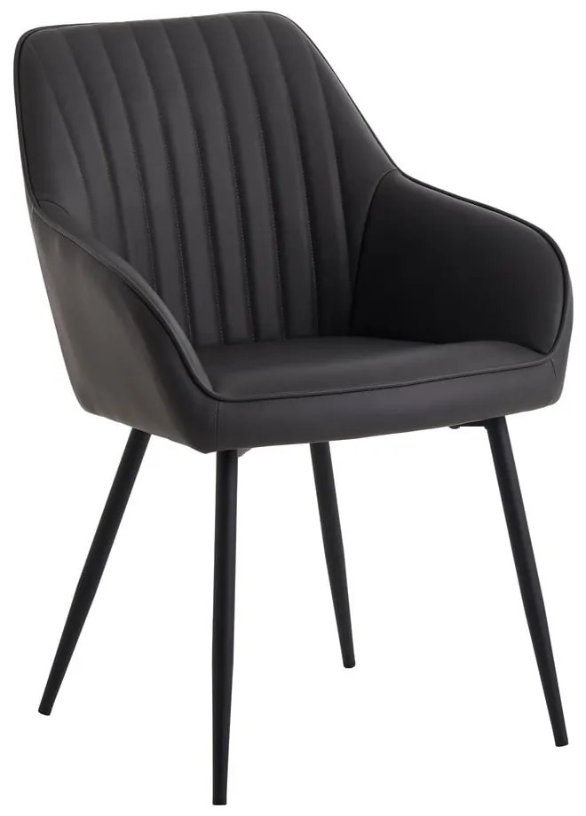 Tmavosivé čalúnené jedálenské kreslá v súprave s podrúčkami 2 ks Nolan Stripe – Unique Furniture