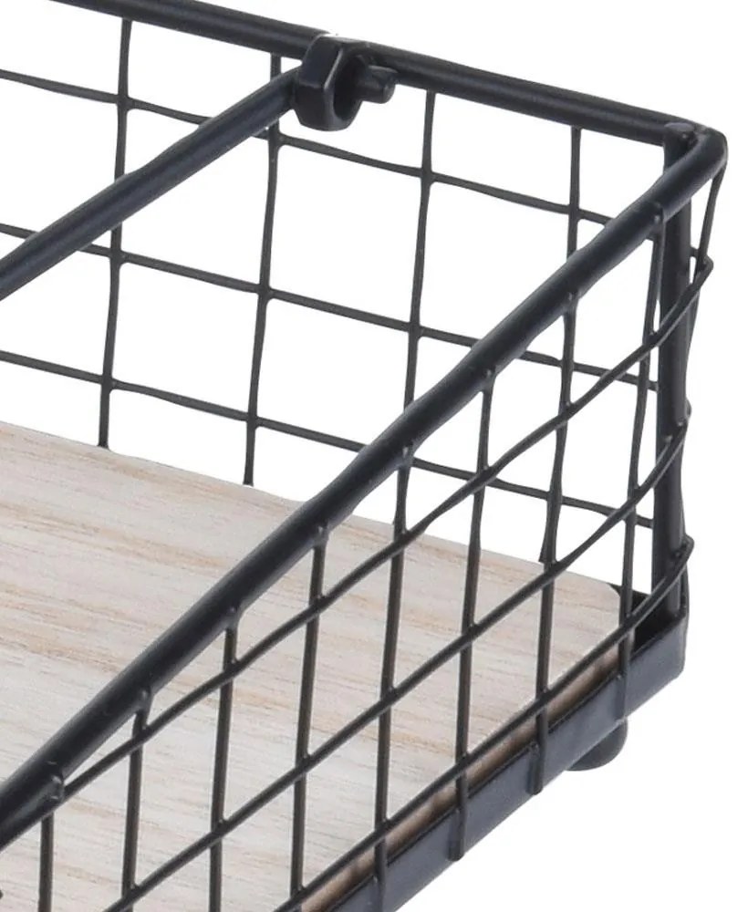 DekorStyle Drôtený držiak na obrúsky Food čierny