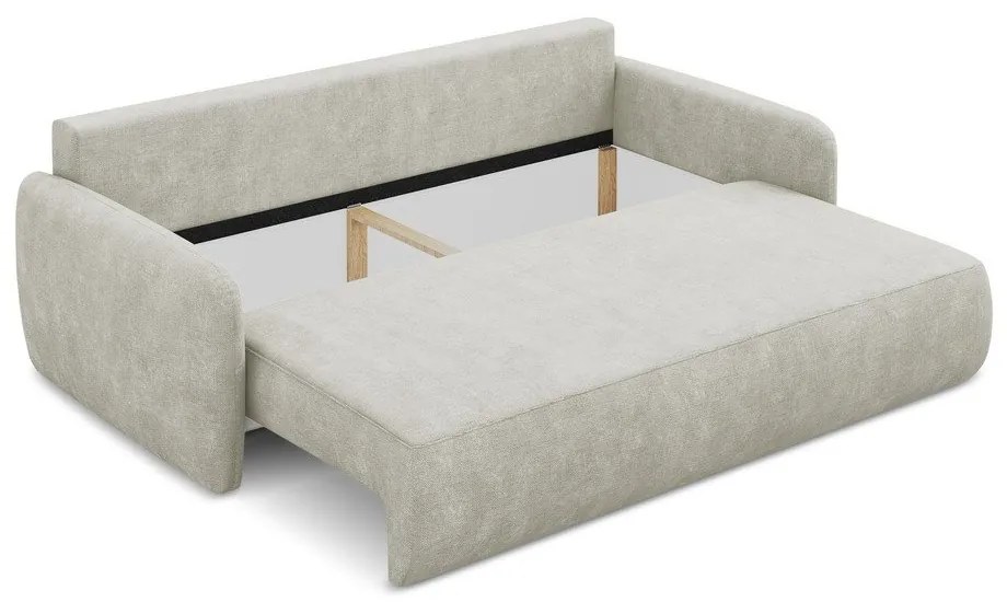 Krémová ženilková rozkladacia/s úložným priestorom pohovka 218 cm Lilo – Makamii