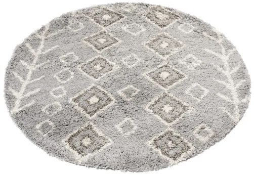 Koberec BOHO L228C tmavosivý / béžový kruh