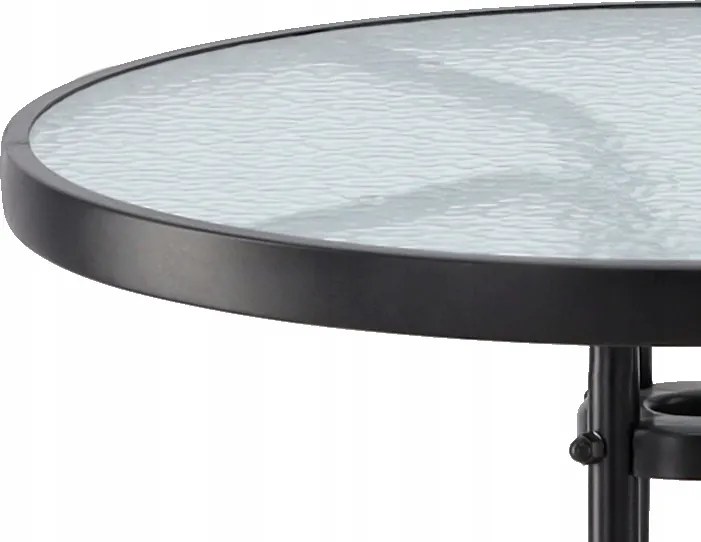 CH Čierny okrúhly záhradný stôl Peon
