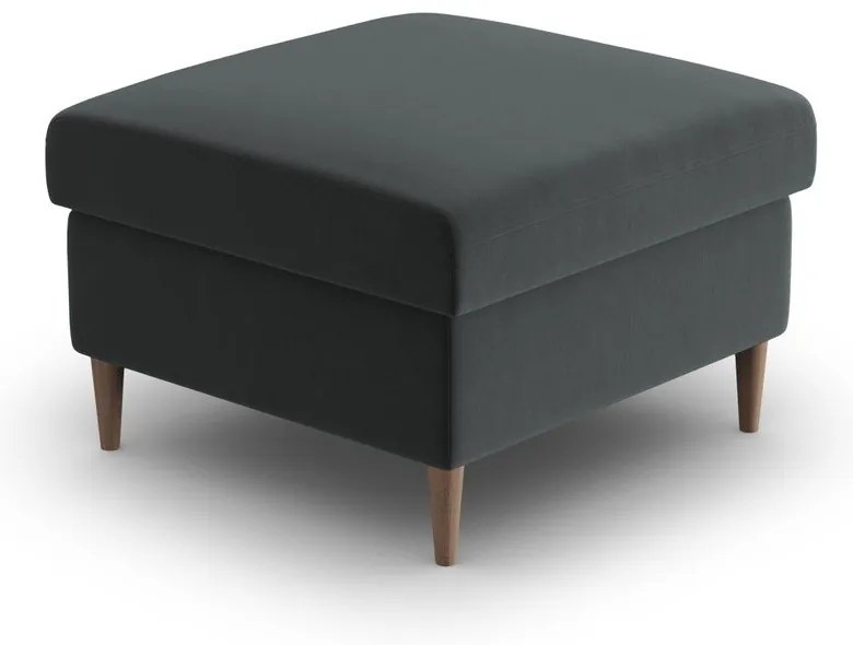 Tmavosivá zamatová podnožka Kyoto – Cosmopolitan Design