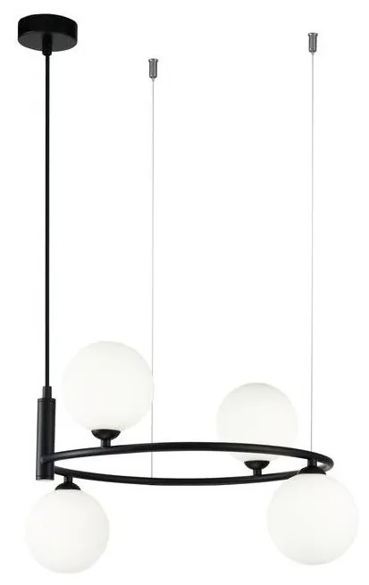 Maytoni MOD013PL-04B - Luster na lanku RING 4xG9/25W/230V čierna