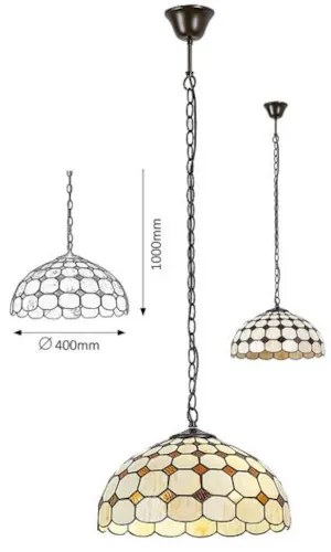 Luster do spálne Tiffany štýl Rabalux 8076 kolekcia Marvel Ø40