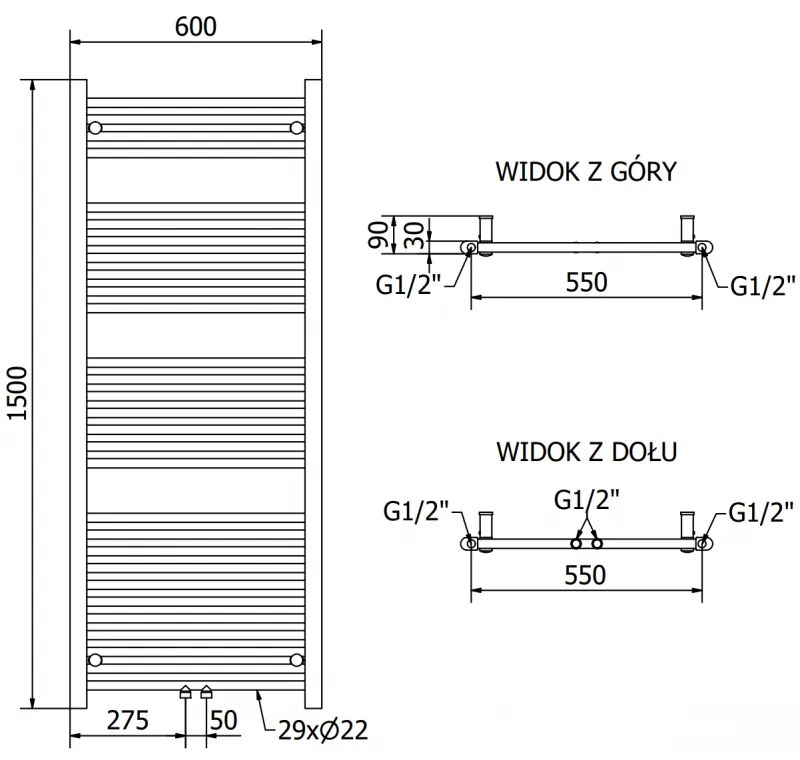 Mexen Mars, elektrické vykurovacie teleso 1500 x 600 mm, 900 W, biela, W110-1500-600-2900-20