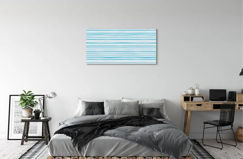 Obraz na plátne modré pruhy 100x50 cm