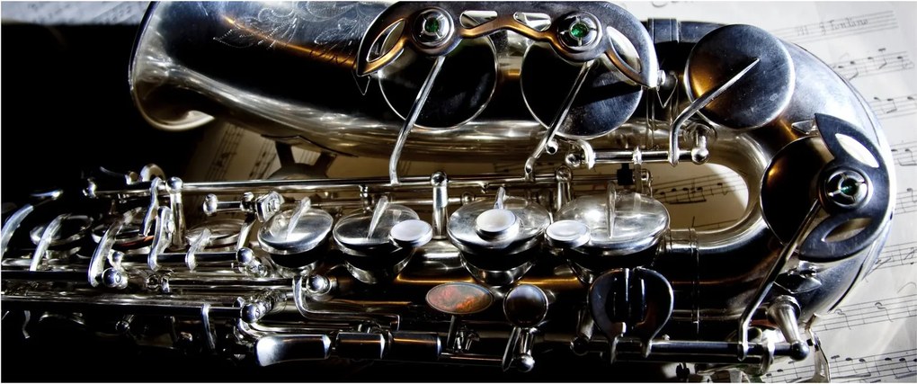 Obraz - Saxofón (120x50 cm)