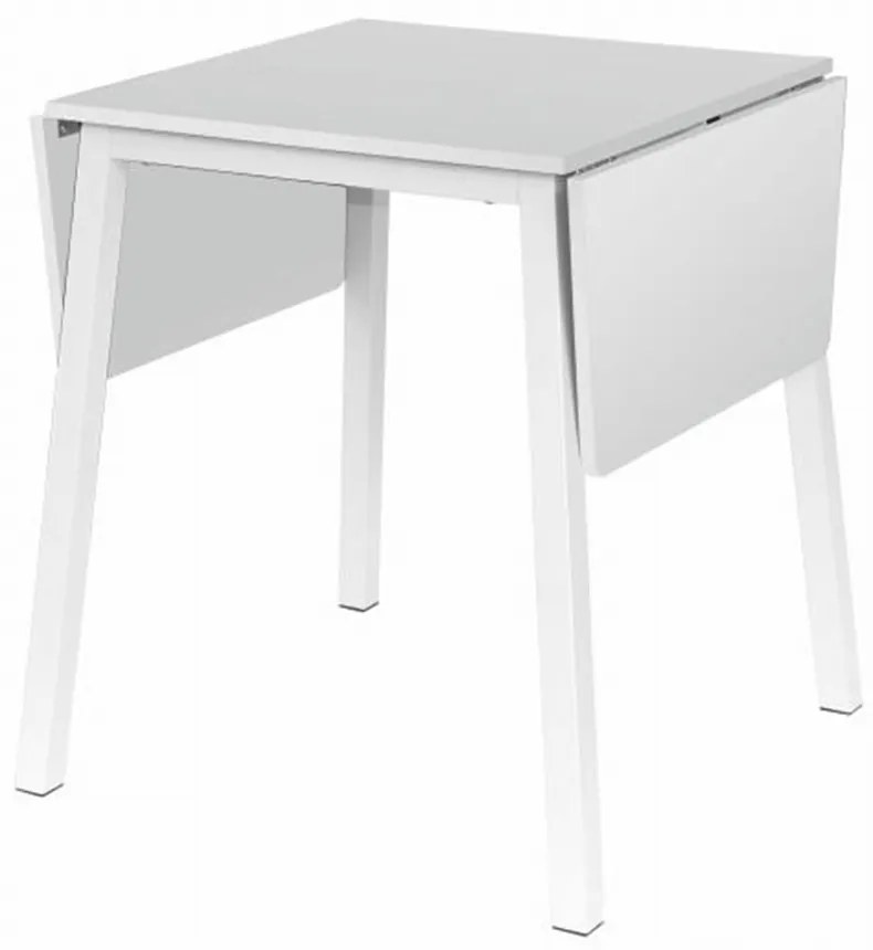 Kondela Jedálenský stôl, MDF fóliovaná/kov, biela, 60-120x60 cm, MAURO