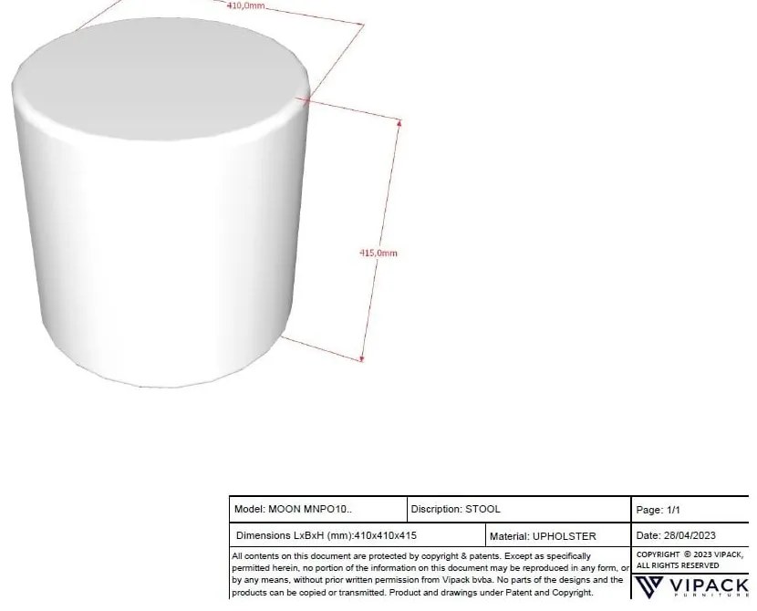 Svetloružový detský puf z textílie buklé MOON – Vipack