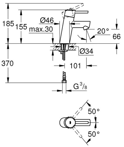 GROHE 3224010E - Umyvadlová batéria CONCETTO DN 15, lesklý chróm