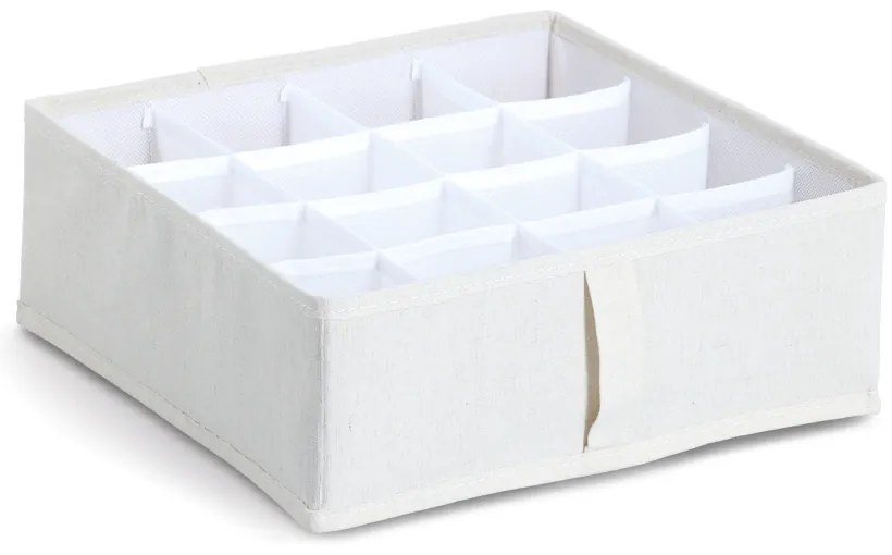 Organizér na spodnú bielizeň, WHITY, štvorec s 16 priehradkami, 30x30x11 cm