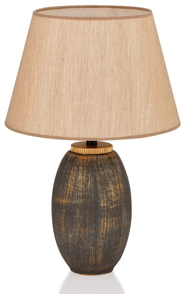 Sivo-béžová stolová lampa s textilným tienidlom (výška 46 cm) – Opviq lights