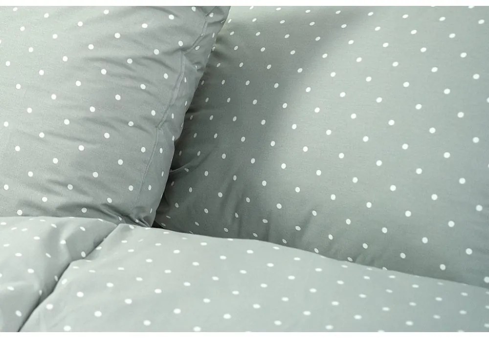 Stanex  obliečky Sivé bodky 100% Bavlna 140x200/70x90 cm