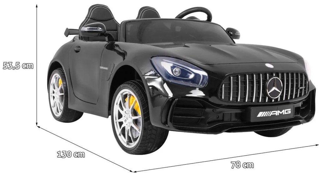 RAMIZ ELEKTRICKÉ AUTÍČKO MERCEDES-BENZ GT R 4 x 4 - LAKOVANÉ - ČIERNE - 4 x RS550PH-12V - 2 x 12V/7Ah - 2023