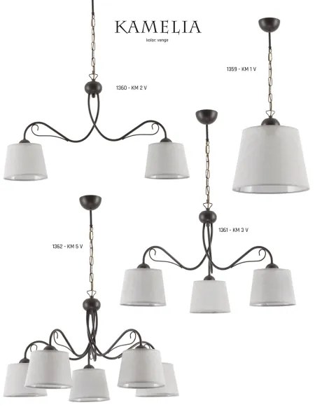 Jupiter 1360 - KM 2 V - Luster na reťazi KAMELIA 2xE27/60W/230V