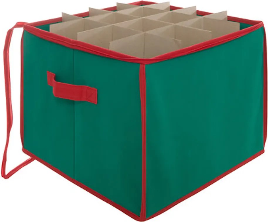 VERK GROUP Vianočný úložný box na banky, gule a vianočné ozdoby, 48 kusov, zelený