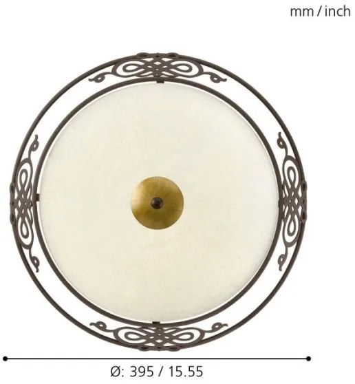 EGLO 86712 - Stropné nástenné svietidlo MESTRE 2xE27/60W