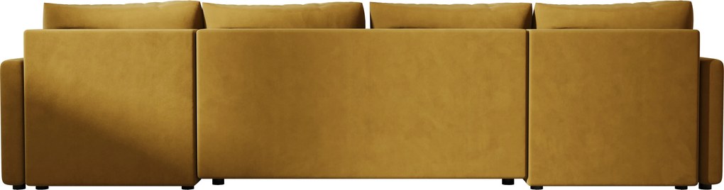 Rozkladacia sedacia súprava do U VENORIA 285x146 cm, horčicová + 2 vankúšiky ZDARMA