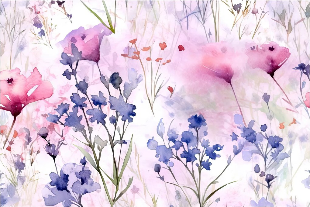 Obraz - Akvarelová lúka (90x60 cm)