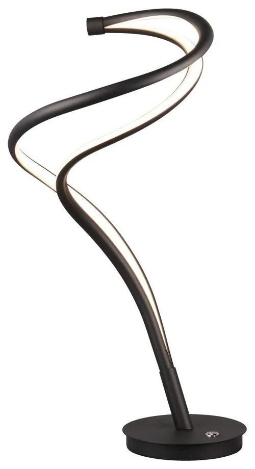 Čierna LED stolová lampa s kovovým tienidlom (výška 56 cm) Nala – Trio Select